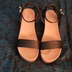 New Express Womens Ankle Strap Platform Sandals
